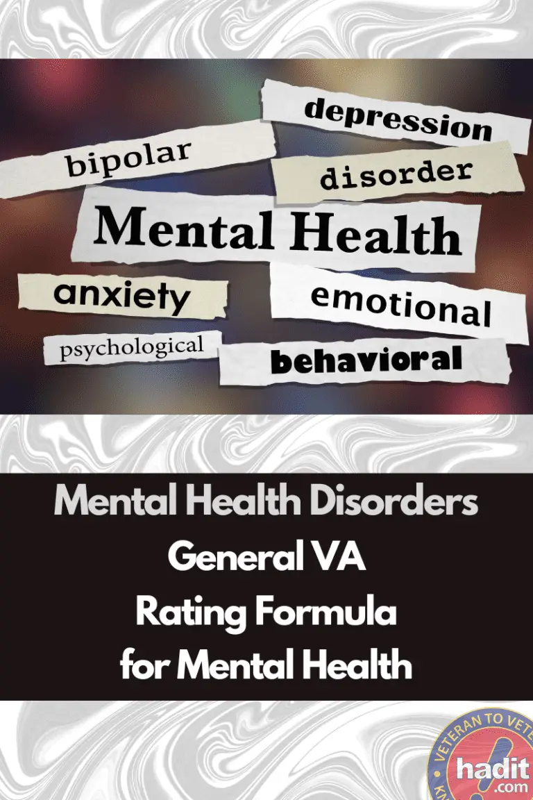 General VA Rating Formula for Mental Health