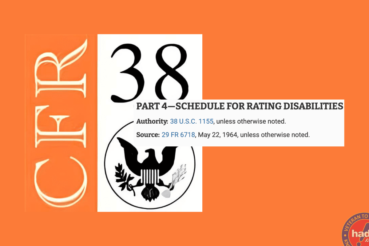 38CFR4 Schedule for Rating Disabilities