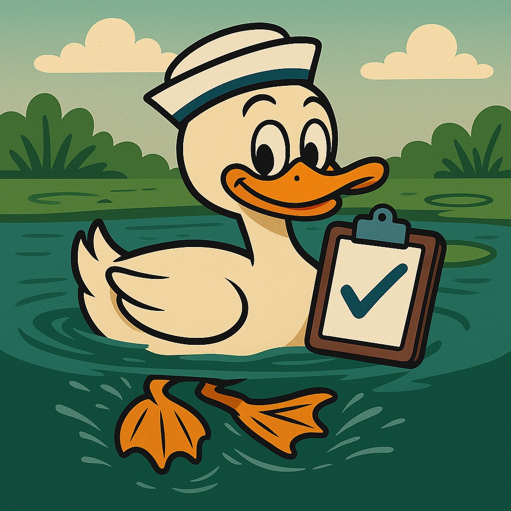 Ducky with checklist