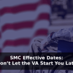 A person in a wheelchair sits near an American flag, emphasizing the importance of timely benefits from the VA.