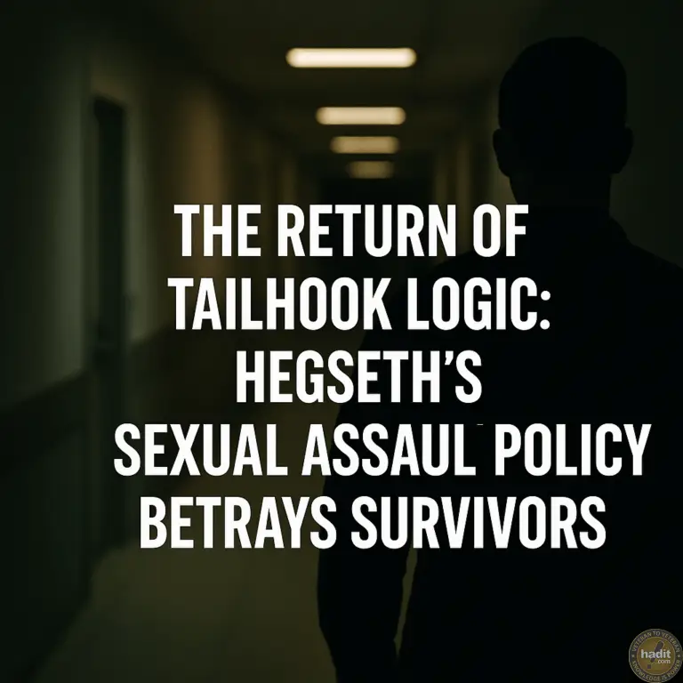 Silhouette of a person in a dimly lit hallway, emphasizing a somber theme related to sexual assault policy.
