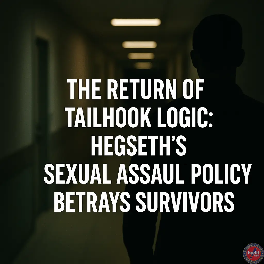 Silhouette of a person in a dimly lit hallway, emphasizing a somber theme related to sexual assault policy.