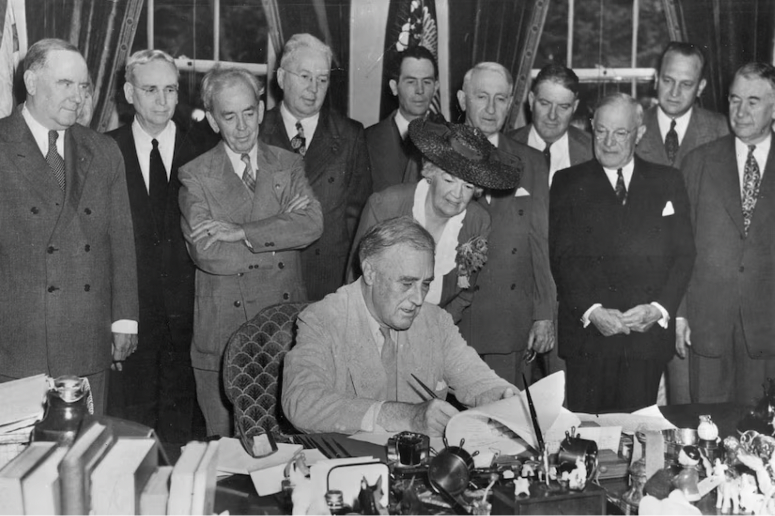 President Franklin D. Roosevelt signs the GI Bill into law, June 22, 1944