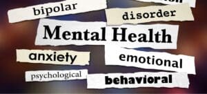 Mental Health Awareness: Key Terms and Disorders • HadIt.com’s VA Disability Community Vets helping Vets since 1997 A collage of words related to mental health, including "bipolar," "anxiety," "emotional," and "behavioral," highlighting various psychological disorders.