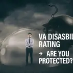 A man stands inside a protective bubble with a looming heavy object above him, questioning if he is protected.